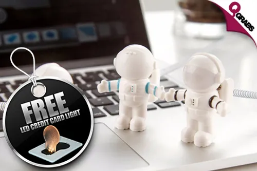 From QR19 Light Up Your Keyboard, Working Space, Etc. with an Astronaut USB Light Plus FREE LED Credit Card-Sized Light! (Up to QR207 Value)
